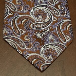 Vintage Piattelli Platinum Blue 100% Silk Men’s Neck Tie Made In USA